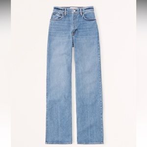 Abercrombie 90s relaxed jean high rise medium wash 29